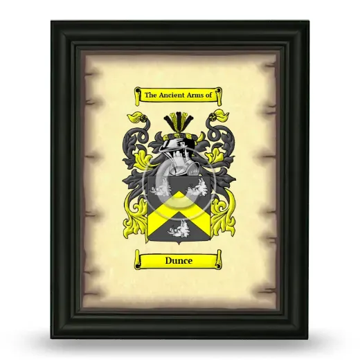 Dunce Coat of Arms Framed - Black
