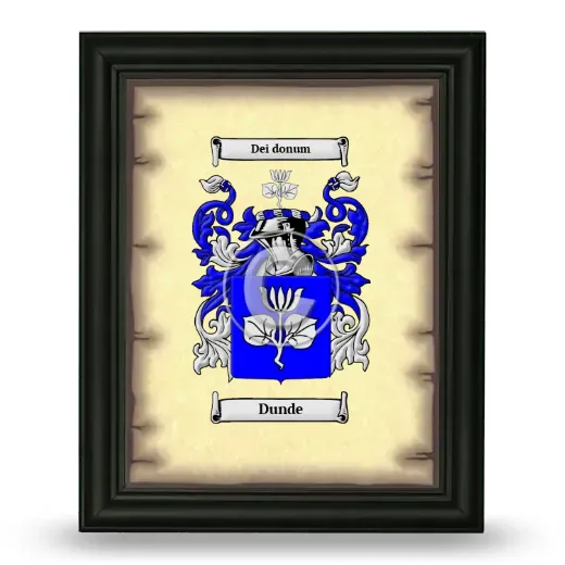 Dunde Coat of Arms Framed - Black