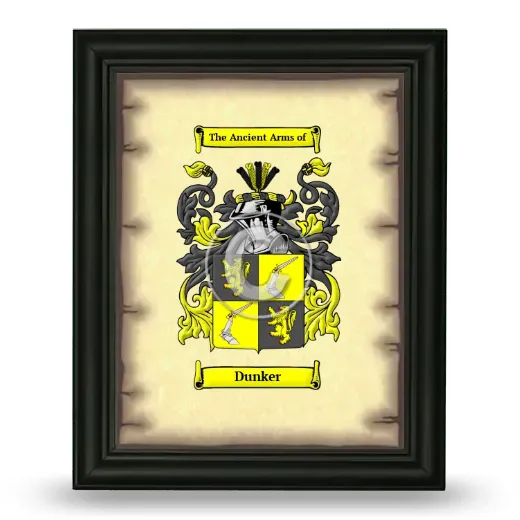 Dunker Coat of Arms Framed - Black