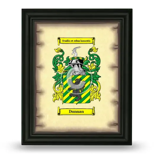 Dunnan Coat of Arms Framed - Black