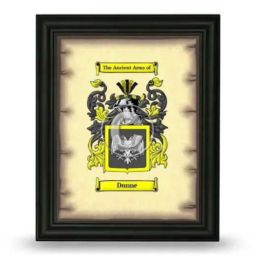 Dunne Coat of Arms Framed - Black