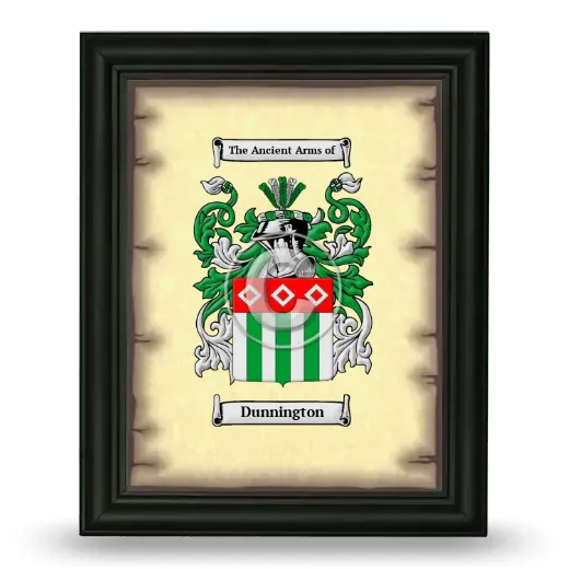 Dunnington Coat of Arms Framed - Black