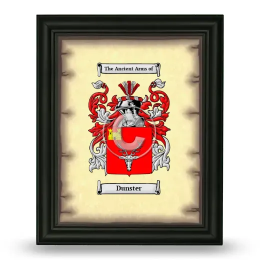 Dunster Coat of Arms Framed - Black
