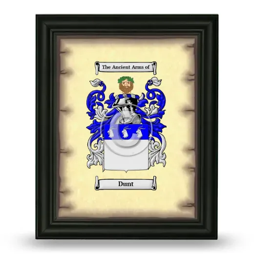 Dunt Coat of Arms Framed - Black