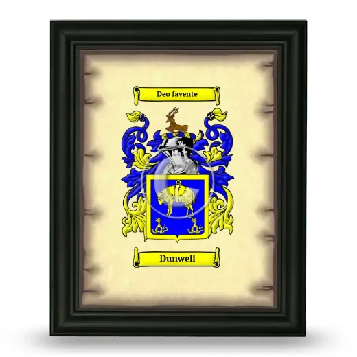 Dunwell Coat of Arms Framed - Black