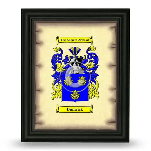 Dunwick Coat of Arms Framed - Black