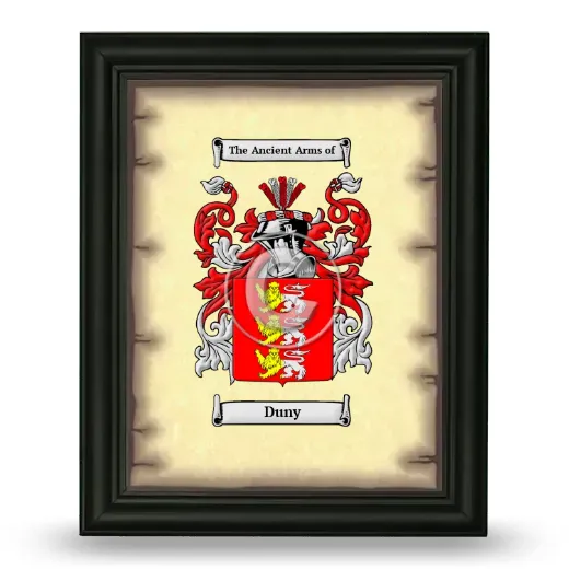 Duny Coat of Arms Framed - Black