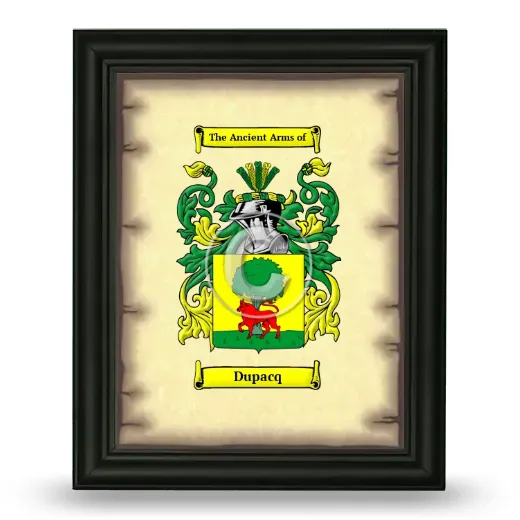 Dupacq Coat of Arms Framed - Black
