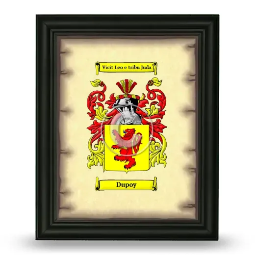 Dupoy Coat of Arms Framed - Black