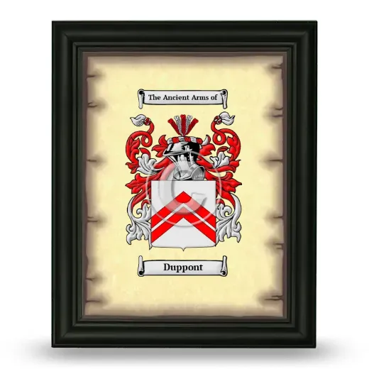 Duppont Coat of Arms Framed - Black