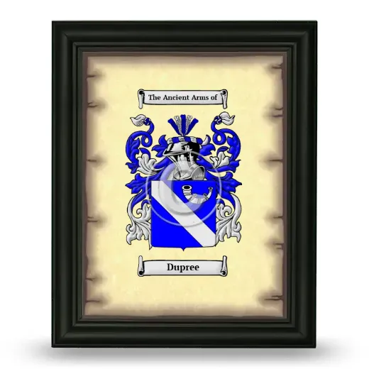 Dupree Coat of Arms Framed - Black