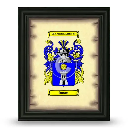 Duran Coat of Arms Framed - Black