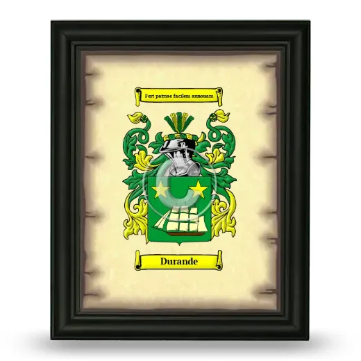 Durande Coat of Arms Framed - Black