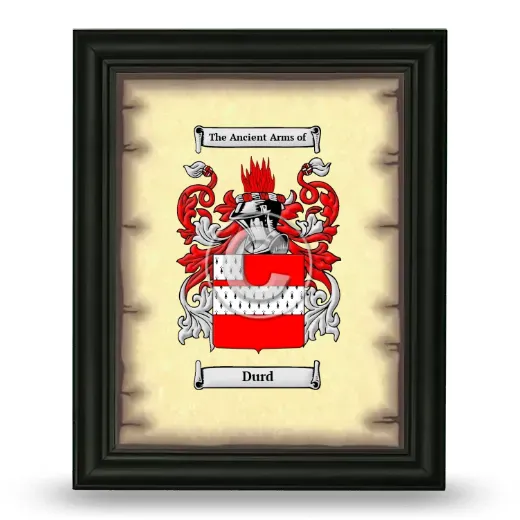 Durd Coat of Arms Framed - Black