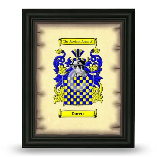 Durett Coat of Arms Framed - Black