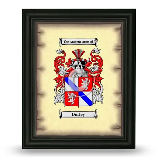Durfey Coat of Arms Framed - Black