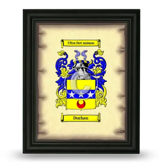 Durhan Coat of Arms Framed - Black