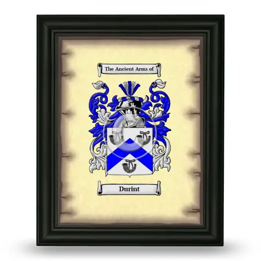 Durint Coat of Arms Framed - Black