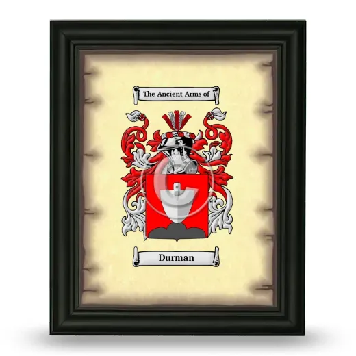 Durman Coat of Arms Framed - Black