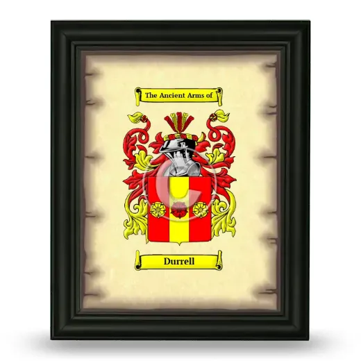 Durrell Coat of Arms Framed - Black