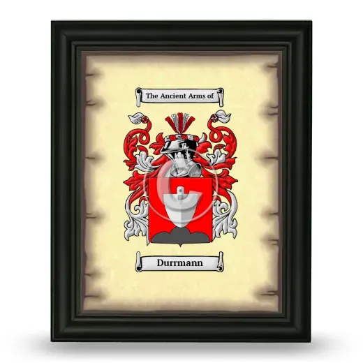 Durrmann Coat of Arms Framed - Black