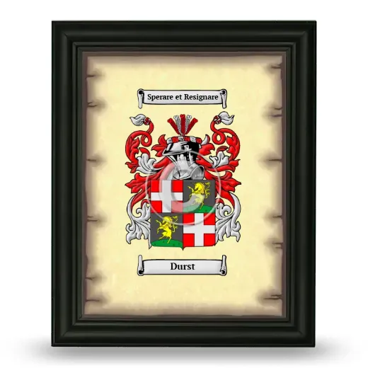 Durst Coat of Arms Framed - Black