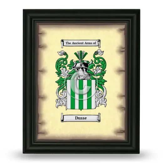 Dusse Coat of Arms Framed - Black