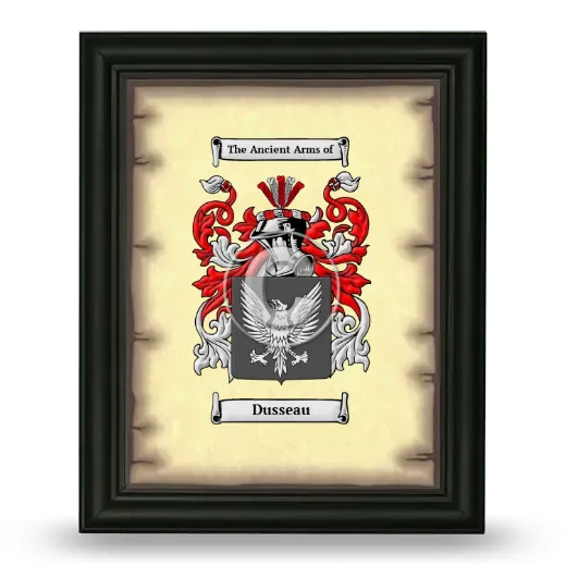 Dusseau Coat of Arms Framed - Black