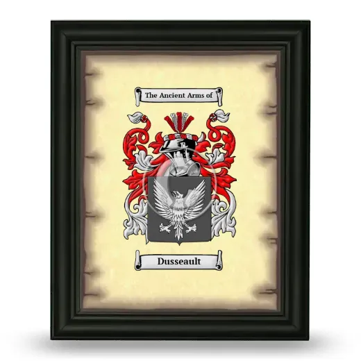 Dusseault Coat of Arms Framed - Black