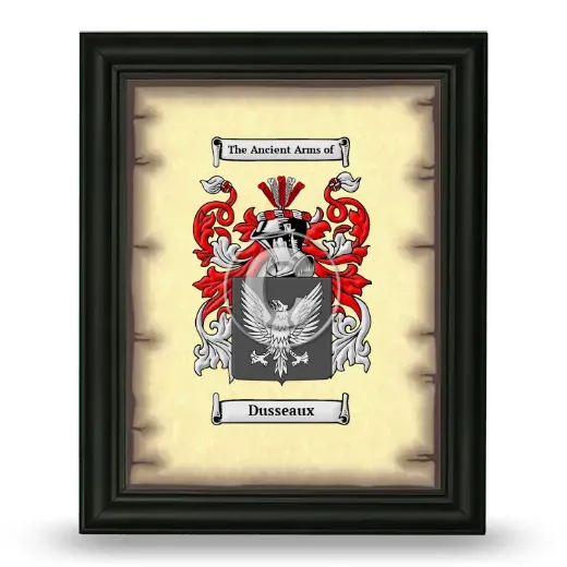 Dusseaux Coat of Arms Framed - Black