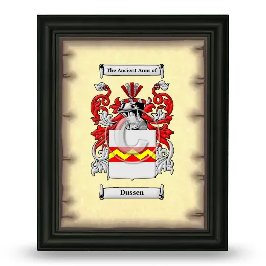 Dussen Coat of Arms Framed - Black