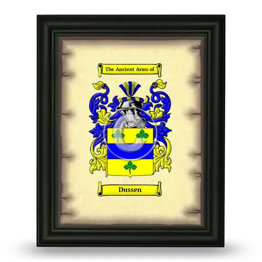 Dussen Coat of Arms Framed - Black