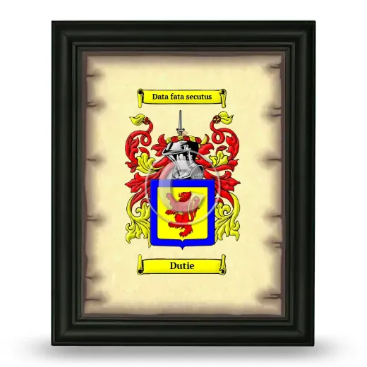 Dutie Coat of Arms Framed - Black