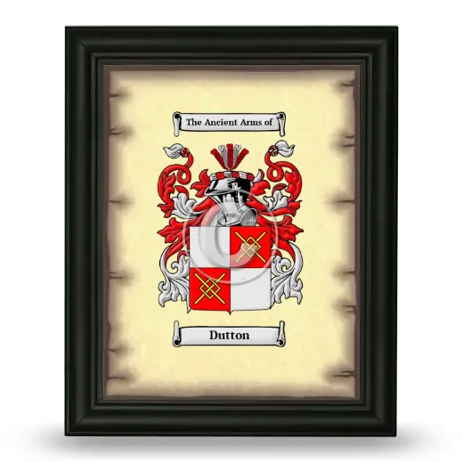 Dutton Coat of Arms Framed - Black