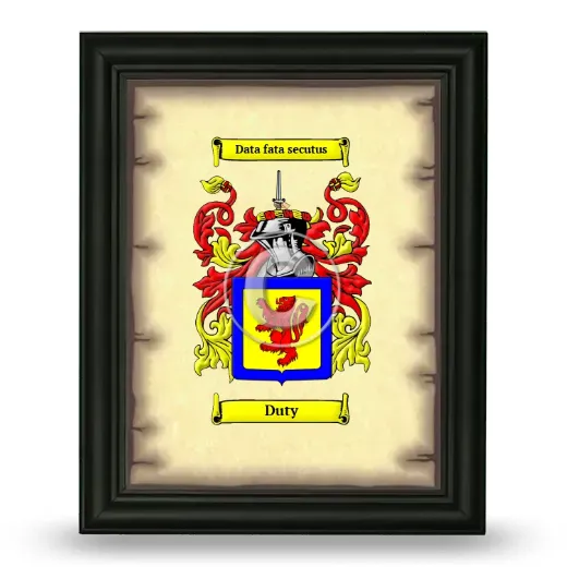 Duty Coat of Arms Framed - Black