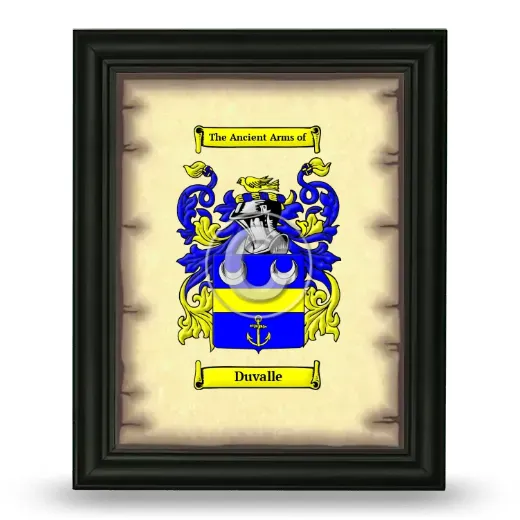 Duvalle Coat of Arms Framed - Black