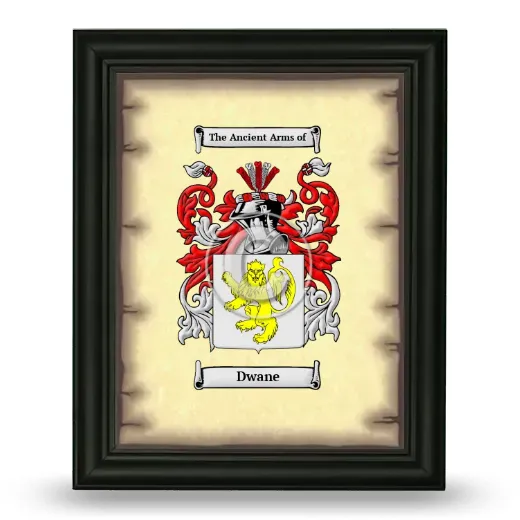 Dwane Coat of Arms Framed - Black