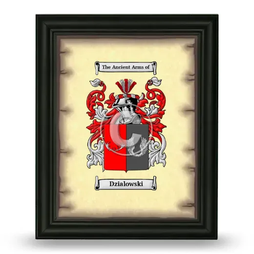 Dzialowski Coat of Arms Framed - Black