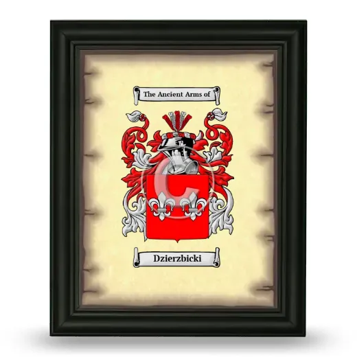 Dzierzbicki Coat of Arms Framed - Black