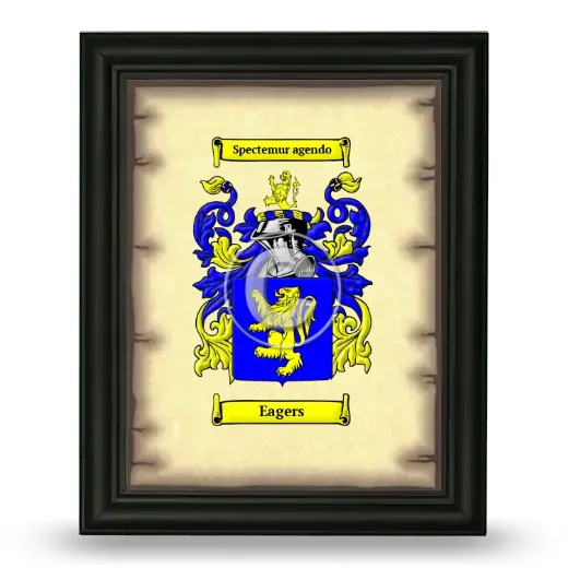 Eagers Coat of Arms Framed - Black