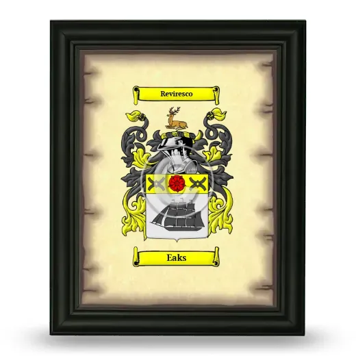 Eaks Coat of Arms Framed - Black