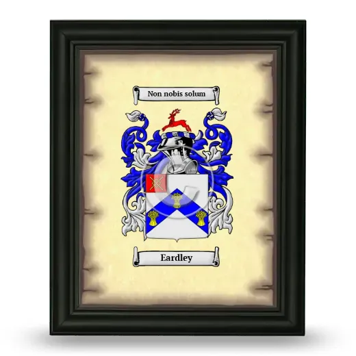 Eardley Coat of Arms Framed - Black
