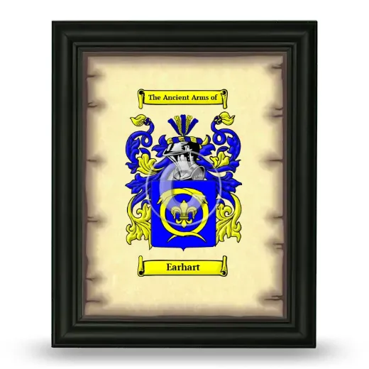 Earhart Coat of Arms Framed - Black