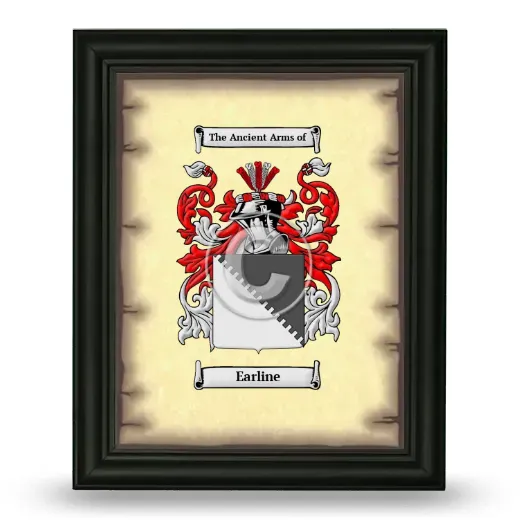 Earline Coat of Arms Framed - Black