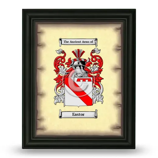 Eastor Coat of Arms Framed - Black