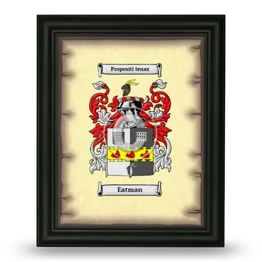 Eatman Coat of Arms Framed - Black