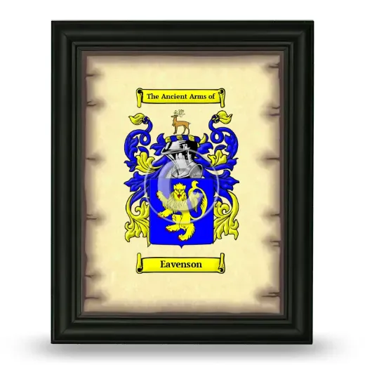 Eavenson Coat of Arms Framed - Black