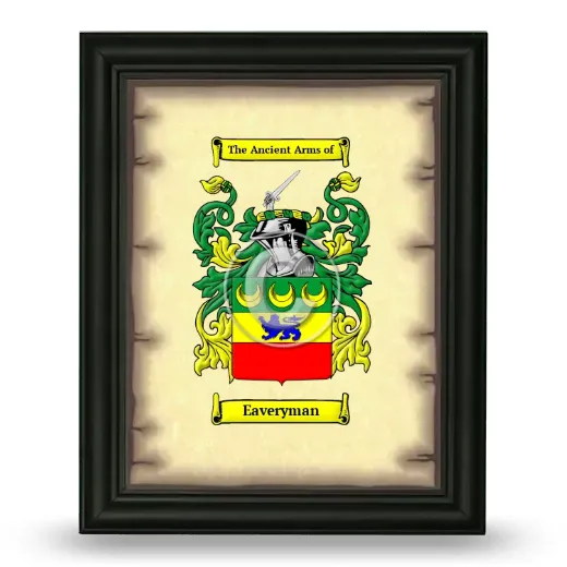 Eaveryman Coat of Arms Framed - Black