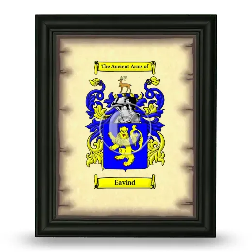 Eavind Coat of Arms Framed - Black