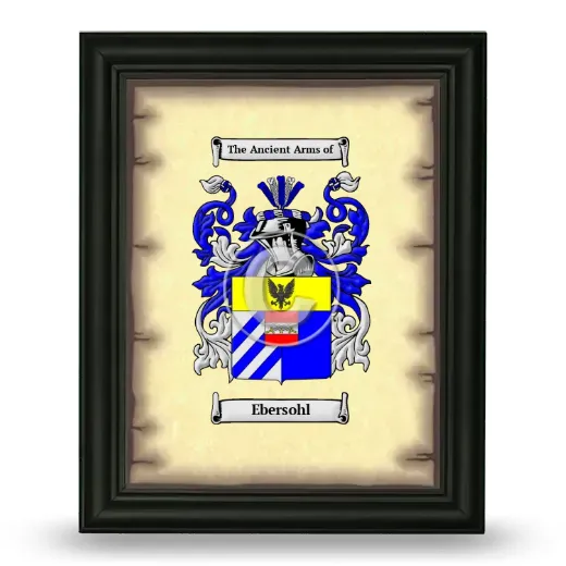 Ebersohl Coat of Arms Framed - Black